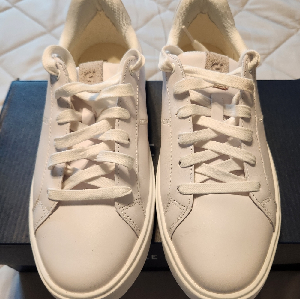 Cole Haan Grand Coaster Womens White Leather Shoes Size 7.5